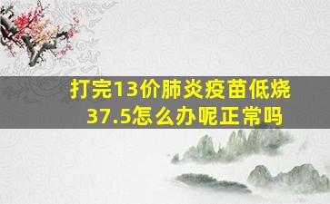 打完13价肺炎疫苗低烧37.5怎么办呢正常吗