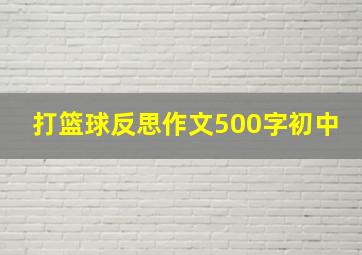 打篮球反思作文500字初中