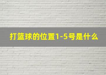 打篮球的位置1-5号是什么