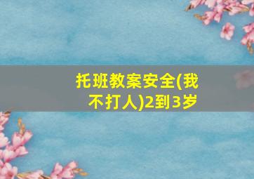 托班教案安全(我不打人)2到3岁