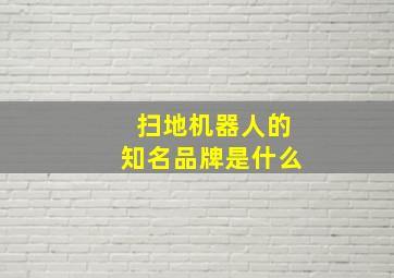 扫地机器人的知名品牌是什么