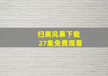 扫黑风暴下载27集免费观看