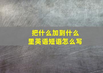 把什么加到什么里英语短语怎么写