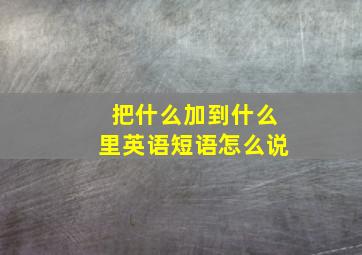 把什么加到什么里英语短语怎么说