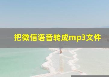 把微信语音转成mp3文件