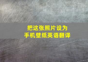 把这张照片设为手机壁纸英语翻译