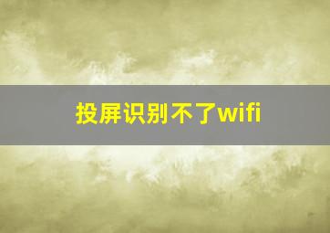 投屏识别不了wifi