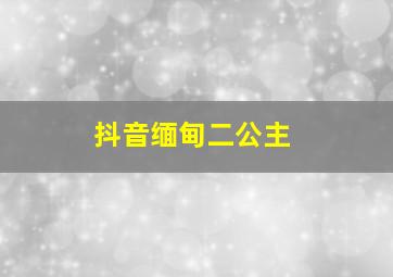 抖音缅甸二公主