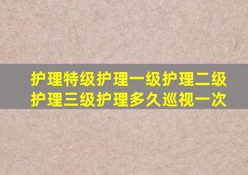 护理特级护理一级护理二级护理三级护理多久巡视一次