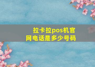 拉卡拉pos机官网电话是多少号码