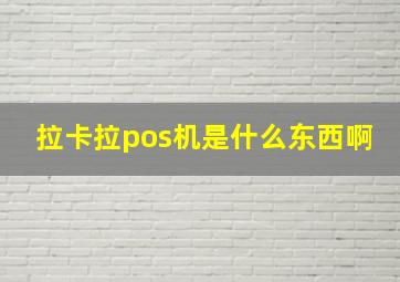 拉卡拉pos机是什么东西啊