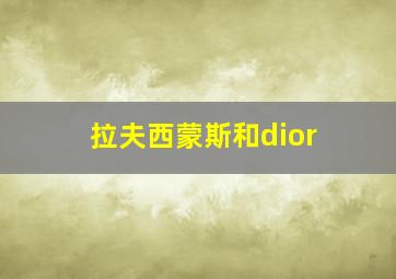 拉夫西蒙斯和dior