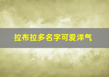 拉布拉多名字可爱洋气