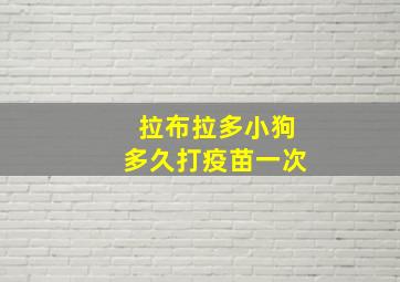 拉布拉多小狗多久打疫苗一次