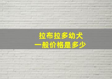 拉布拉多幼犬一般价格是多少