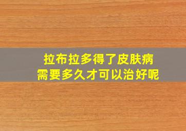 拉布拉多得了皮肤病需要多久才可以治好呢