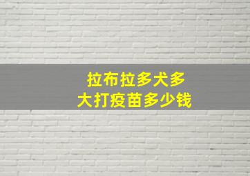 拉布拉多犬多大打疫苗多少钱