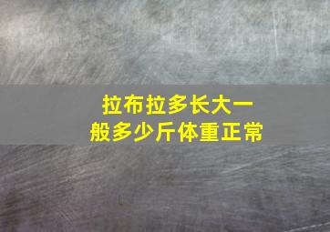 拉布拉多长大一般多少斤体重正常