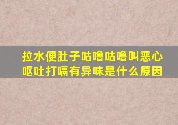 拉水便肚子咕噜咕噜叫恶心呕吐打嗝有异味是什么原因