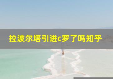 拉波尔塔引进c罗了吗知乎