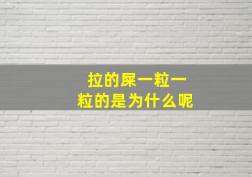 拉的屎一粒一粒的是为什么呢