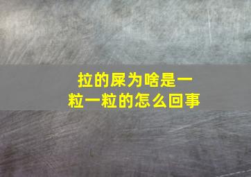 拉的屎为啥是一粒一粒的怎么回事