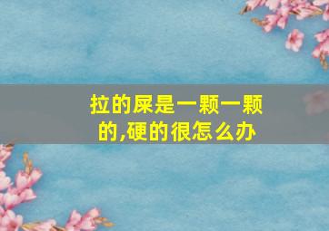 拉的屎是一颗一颗的,硬的很怎么办