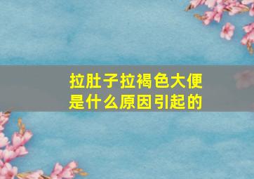 拉肚子拉褐色大便是什么原因引起的