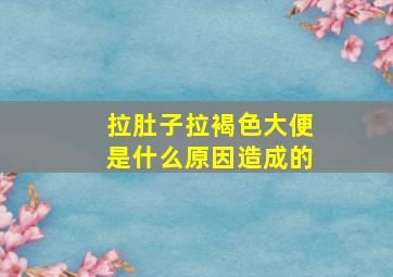 拉肚子拉褐色大便是什么原因造成的