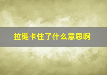 拉链卡住了什么意思啊