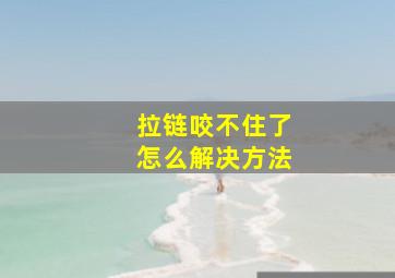 拉链咬不住了怎么解决方法