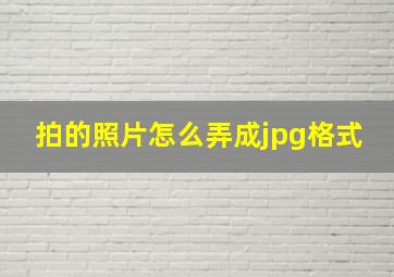 拍的照片怎么弄成jpg格式