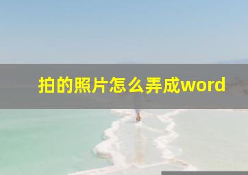 拍的照片怎么弄成word