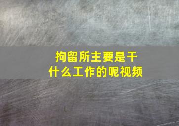 拘留所主要是干什么工作的呢视频