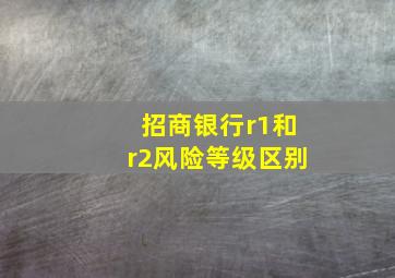 招商银行r1和r2风险等级区别