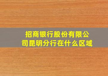 招商银行股份有限公司昆明分行在什么区域