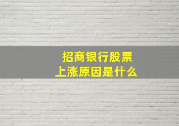 招商银行股票上涨原因是什么