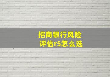 招商银行风险评估r5怎么选