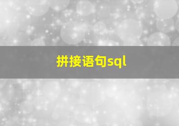 拼接语句sql