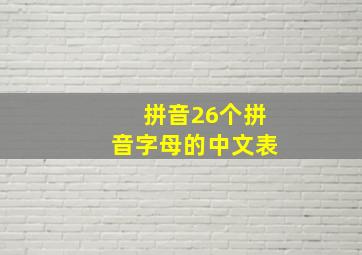 拼音26个拼音字母的中文表