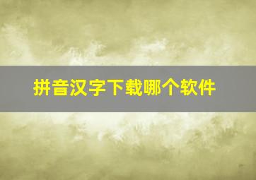 拼音汉字下载哪个软件