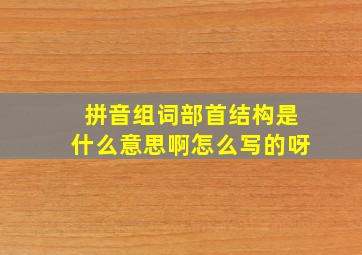 拼音组词部首结构是什么意思啊怎么写的呀