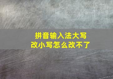 拼音输入法大写改小写怎么改不了