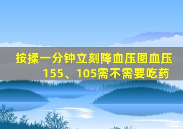 按揉一分钟立刻降血压图血压155、105需不需要吃药