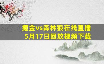 掘金vs森林狼在线直播5月17日回放视频下载