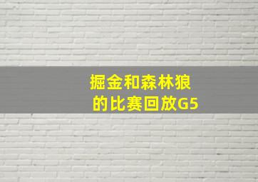 掘金和森林狼的比赛回放G5