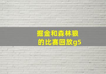 掘金和森林狼的比赛回放g5