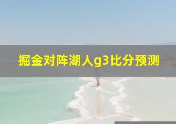 掘金对阵湖人g3比分预测