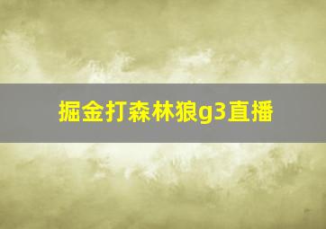 掘金打森林狼g3直播