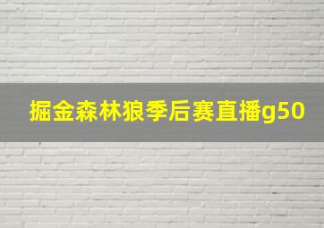 掘金森林狼季后赛直播g50